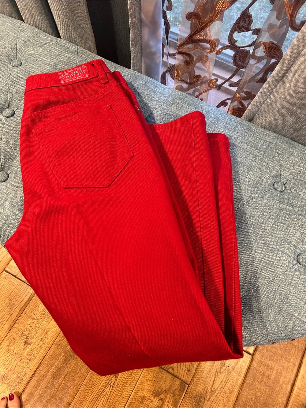Liz Claiborne Women's Boot Cut Jeans in Bright Red